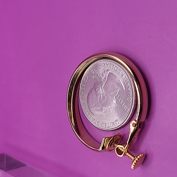 Gold tone hoop clip on earrings by Napier - Picture 9 of 9